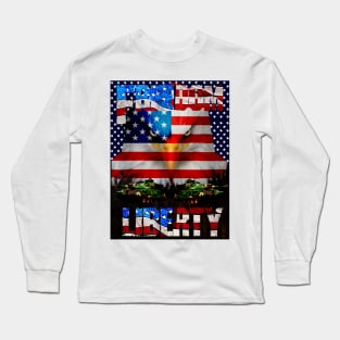 American Eagle Tank Warfare Liberty Freedom Long Sleeve T-Shirt